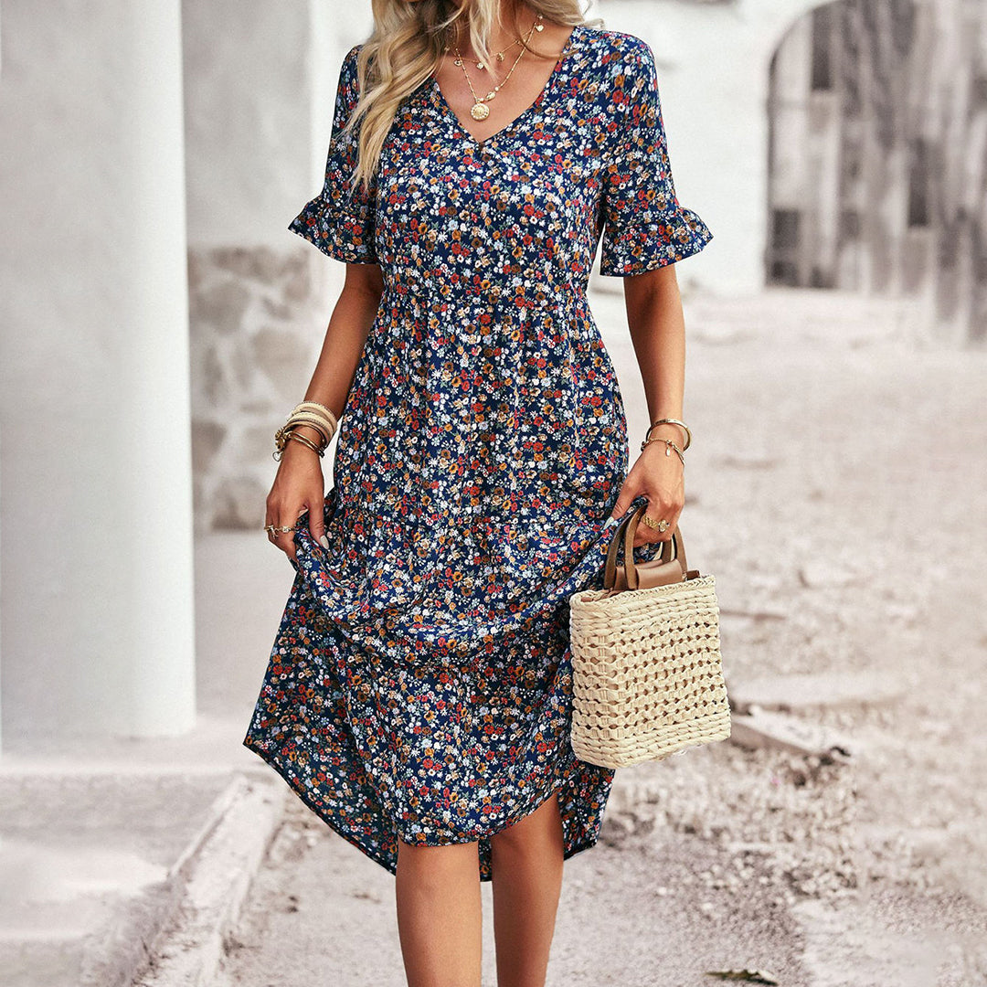 Women’s Floral Ruffle Dress | Midi