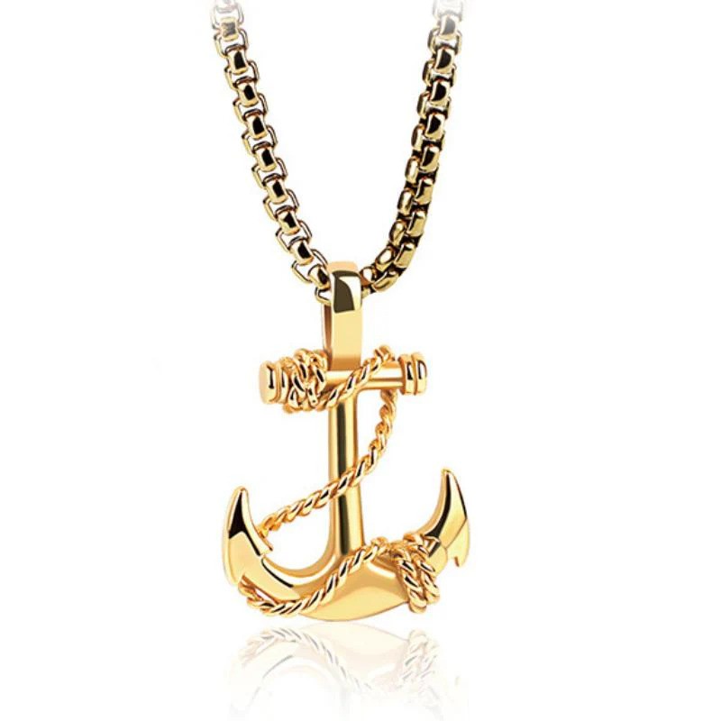 Malone - Men's Vintage Anchor Cross Necklace