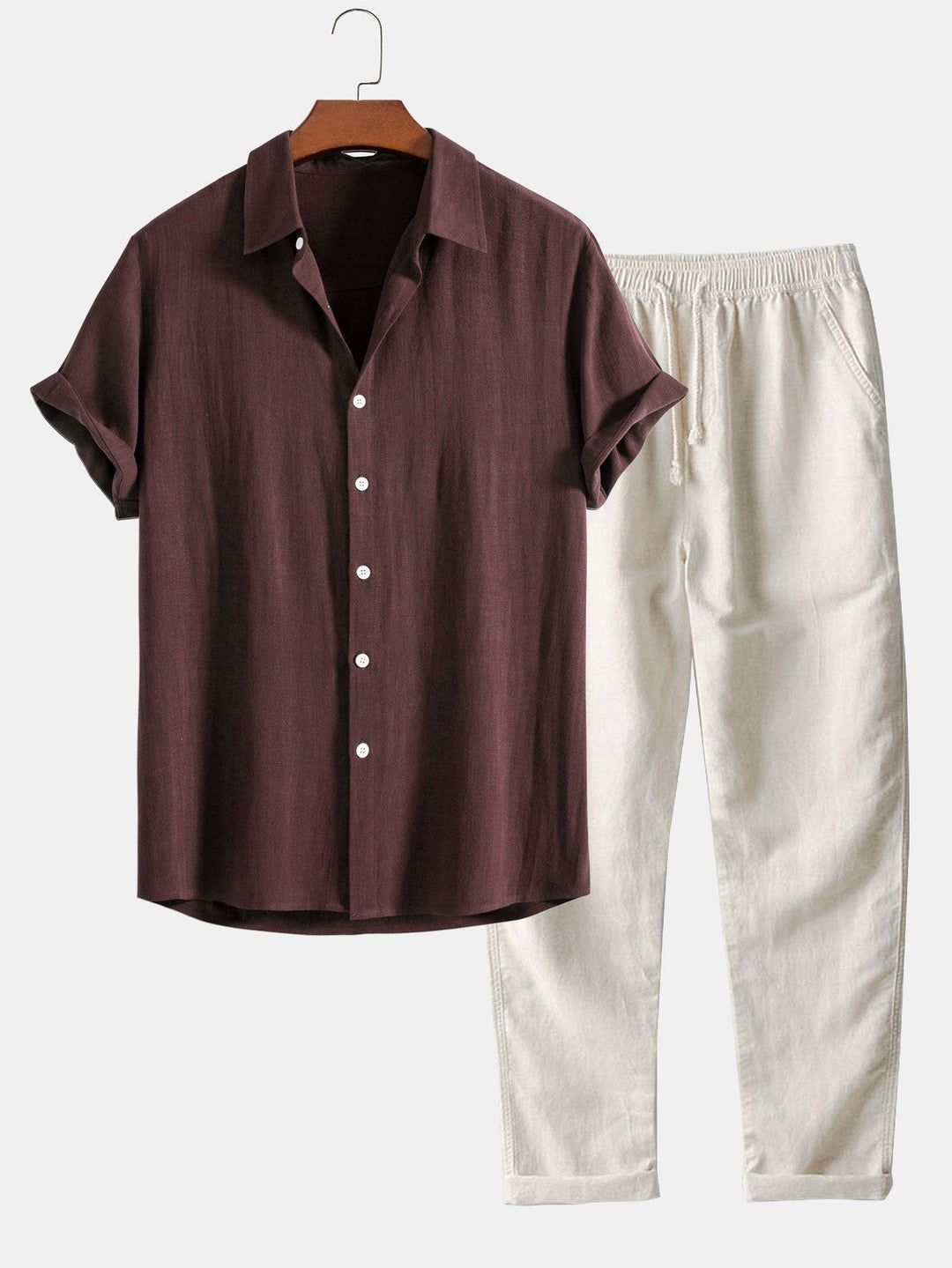 Men’s Casual Two-Piece Set | Shirt & Shorts