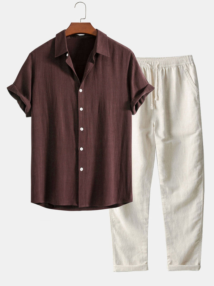 Men’s Casual Two-Piece Set | Shirt & Shorts