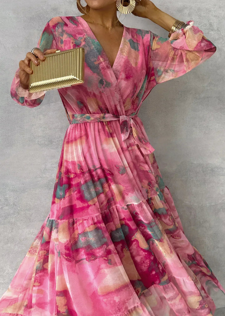 Women’s Floral Belted Dress | Maxi
