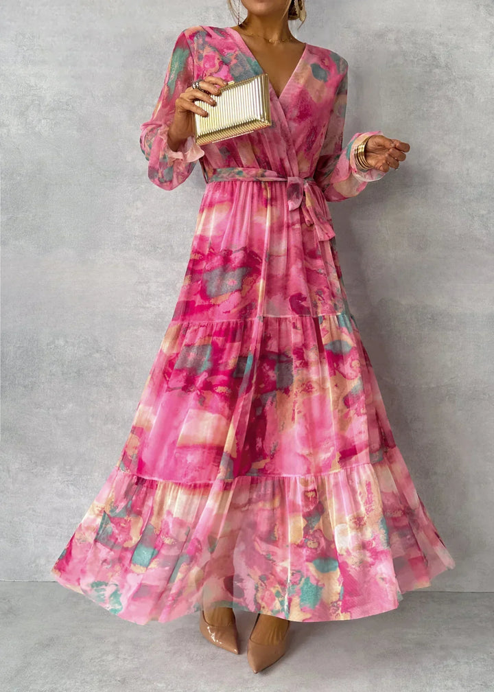 Women’s Floral Belted Dress | Maxi