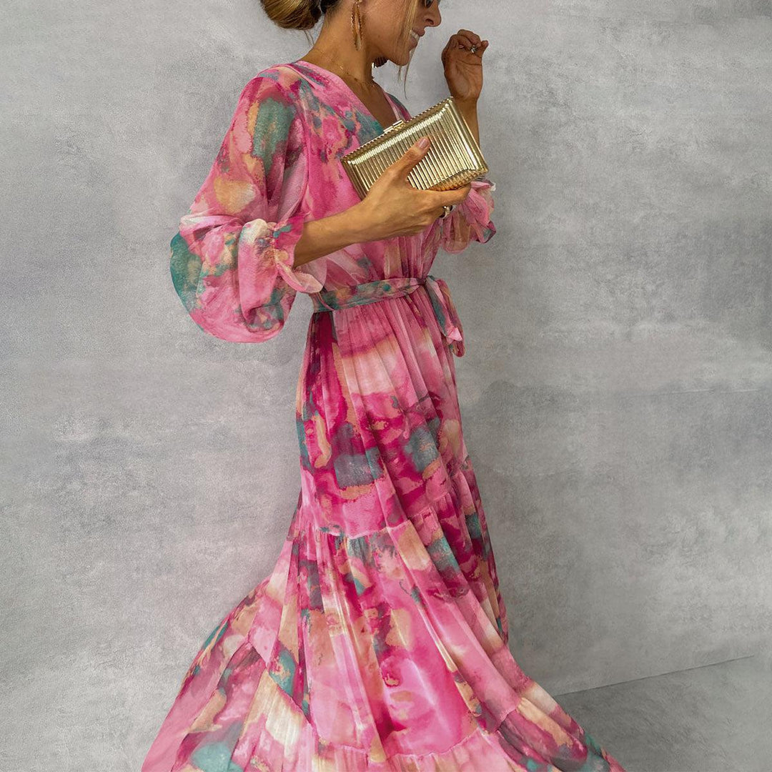 Women’s Floral Belted Dress | Maxi