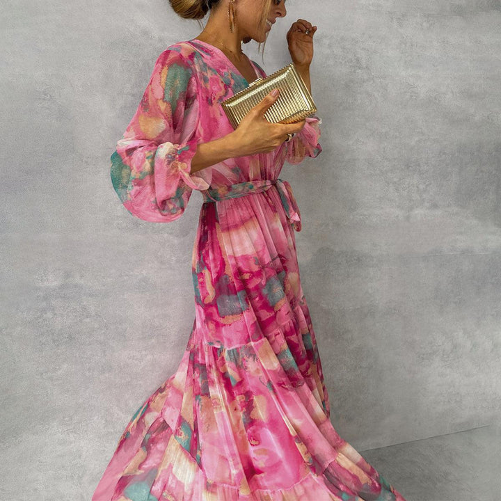 Women’s Floral Belted Dress | Maxi