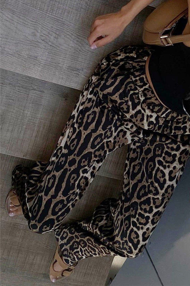 Women’s Animal Print Trousers | Wide Leg