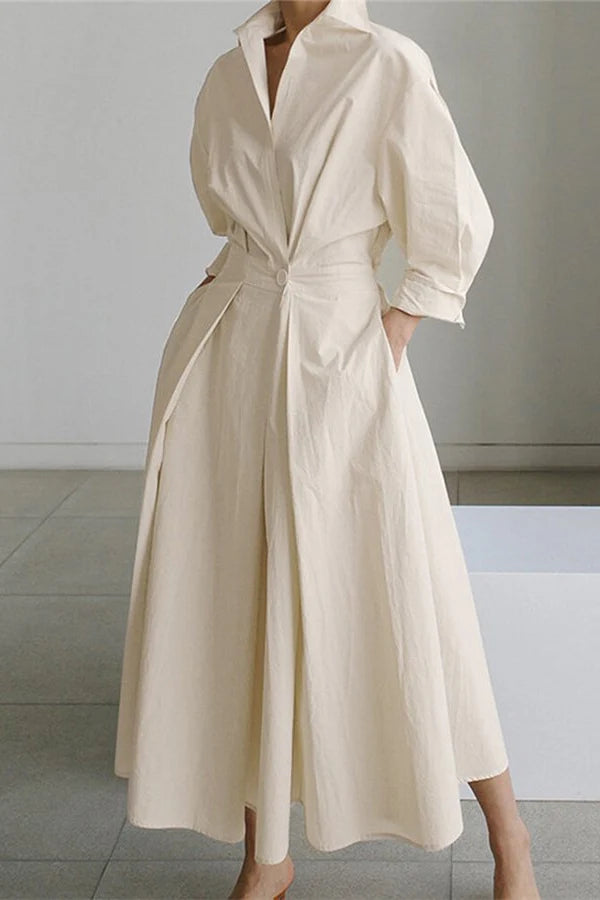 Women’s Elegant Shirt Dress | Midi