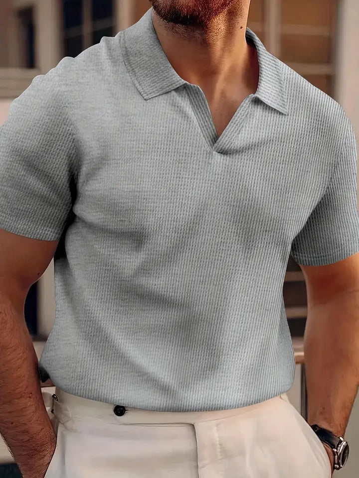 Men’s Ribbed Polo Shirt | Short Sleeve
