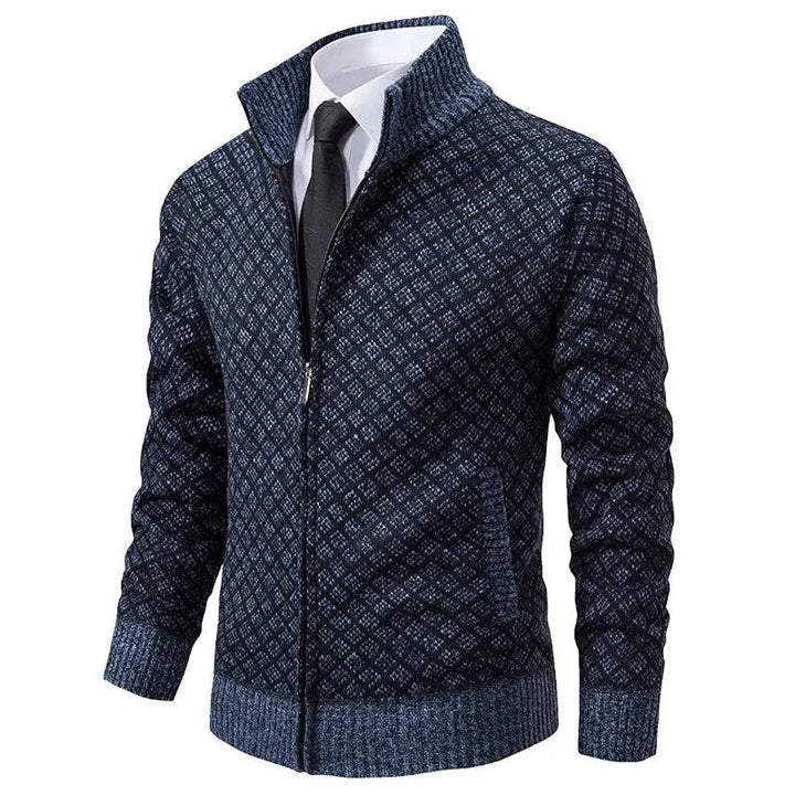 Calvin - Men's Zippered Pocket Wool Cardigan