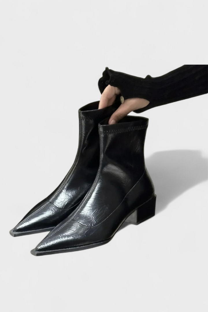 Women’s Metallic Pointed-Toe Boots | Ankle