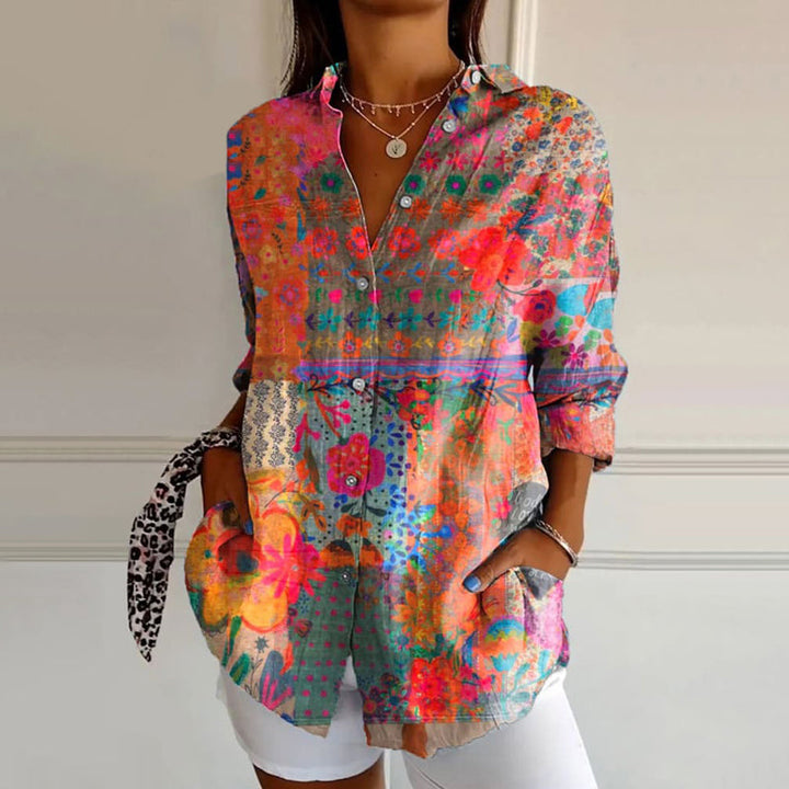 Women’s Floral Button-Up Shirt | Oversized