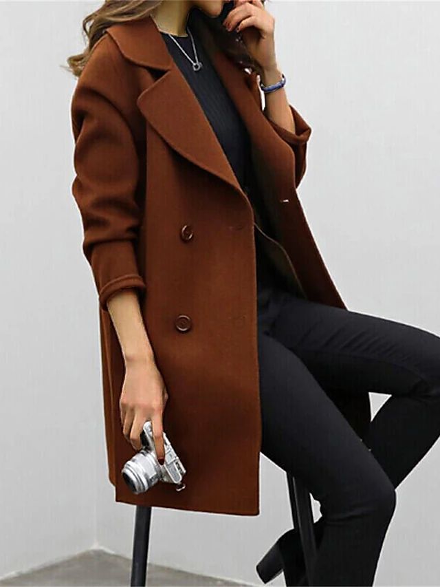 Women’s Double-Breasted Coat | Winter