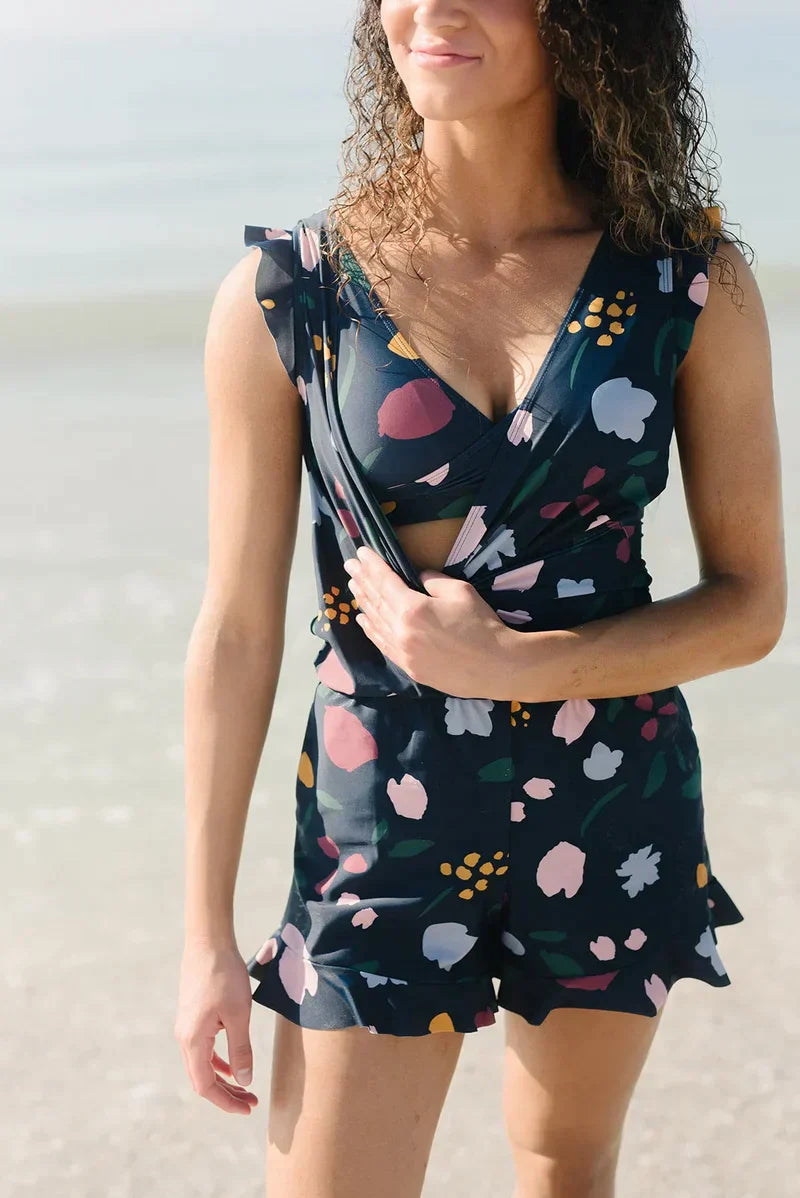 Women’s Ruffle Trim Romper | Modest