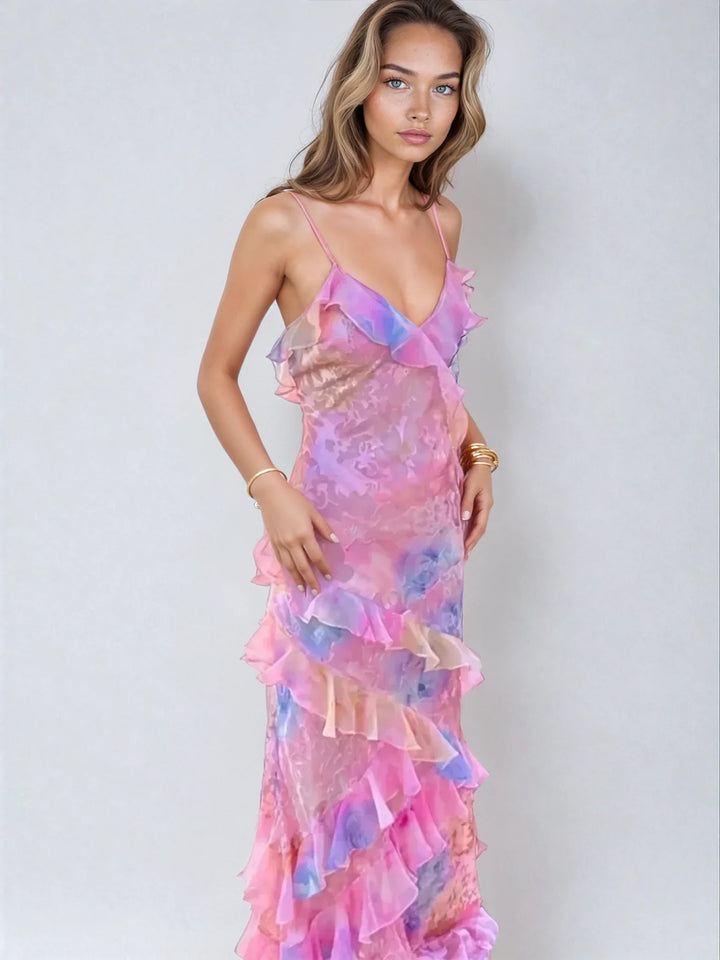 Women’s Backless Ruffle Dress | Maxi