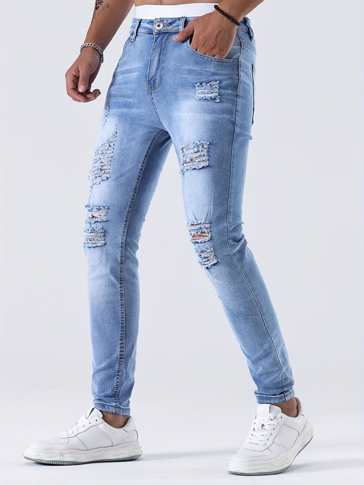 Men’s Distressed Skinny Jeans | Low Rise