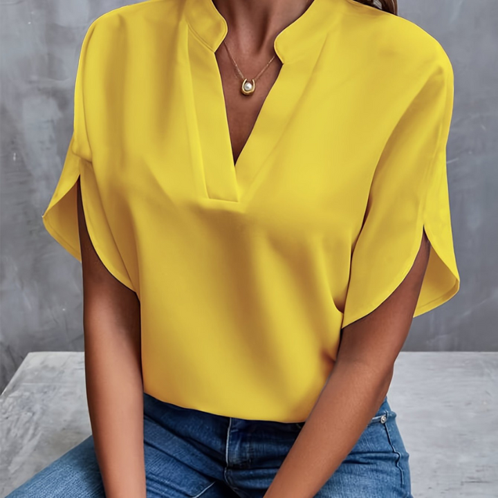 Women’s Casual V-Neck Blouse | Short Sleeve
