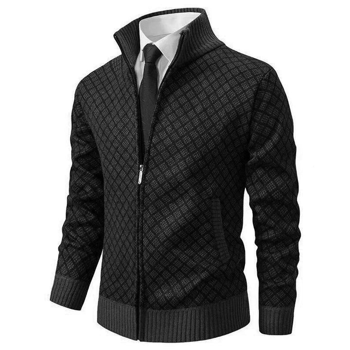 Calvin - Men's Zippered Pocket Wool Cardigan