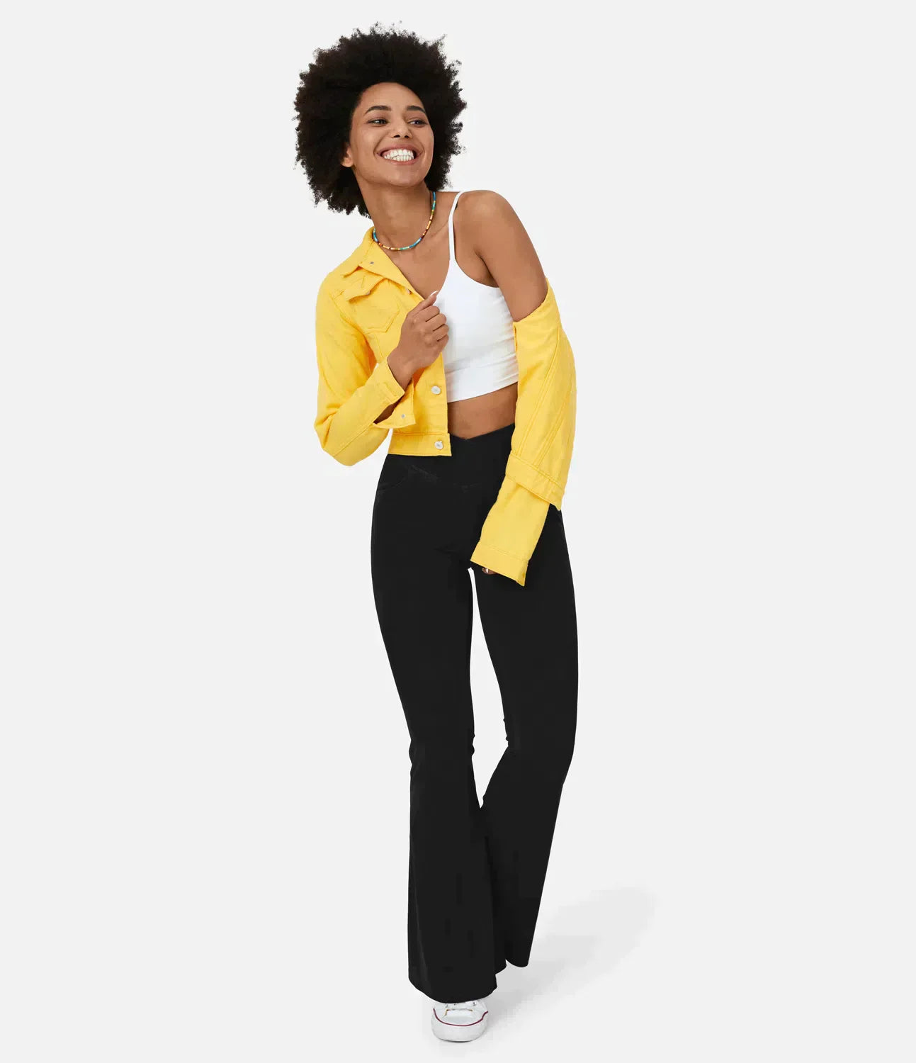 Women’s High-Waisted Flare Trousers | Stretch