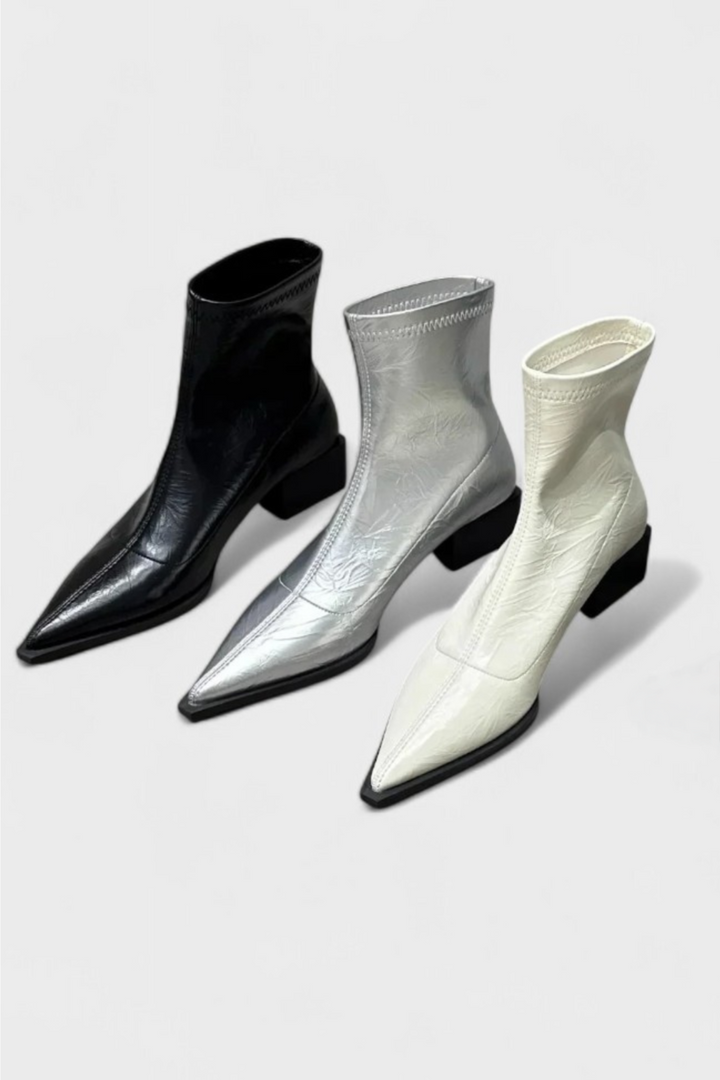 Women’s Metallic Pointed-Toe Boots | Ankle