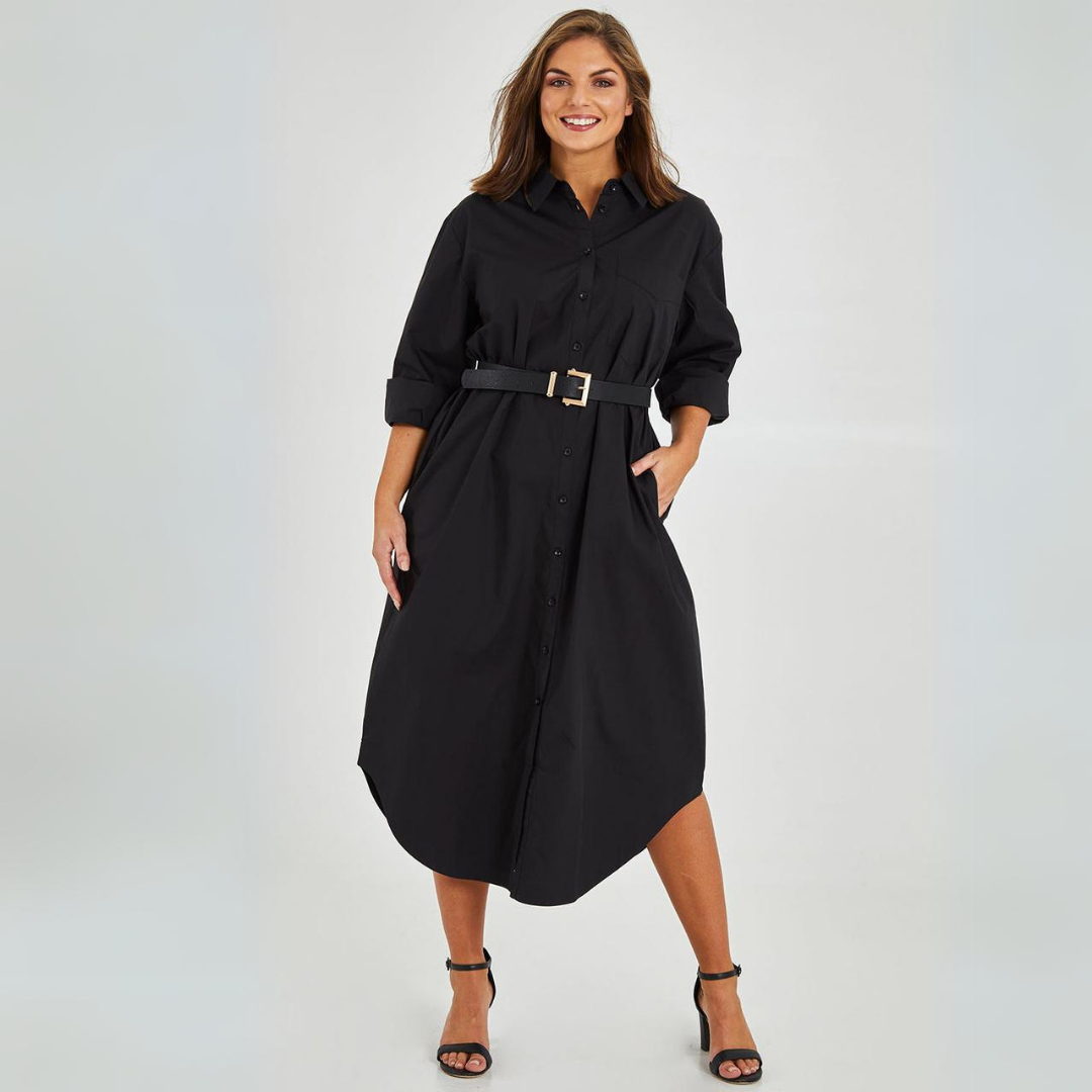 Women’s Button Down Shirt Dress | Midi