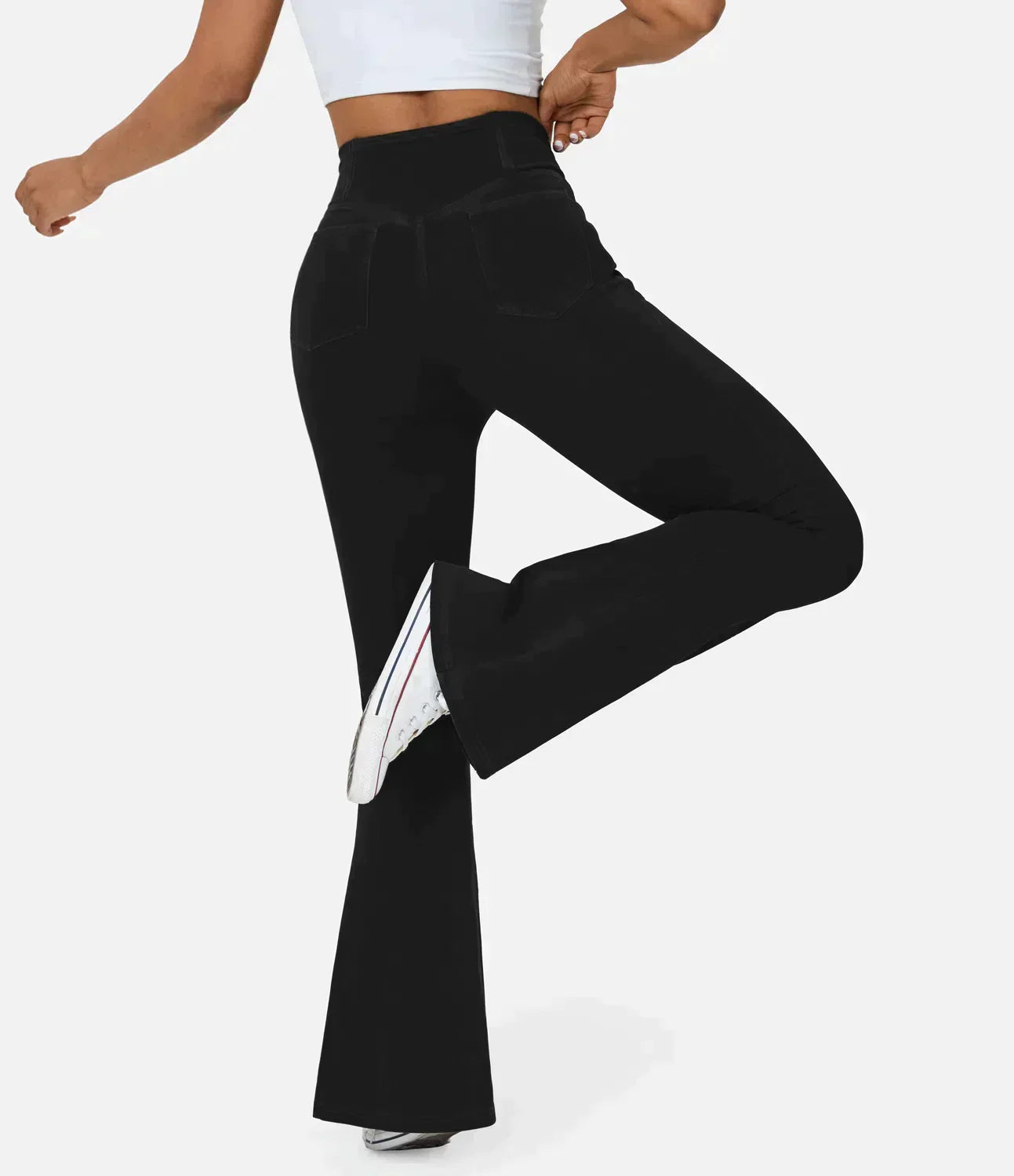 Women’s High-Waisted Flare Trousers | Stretch