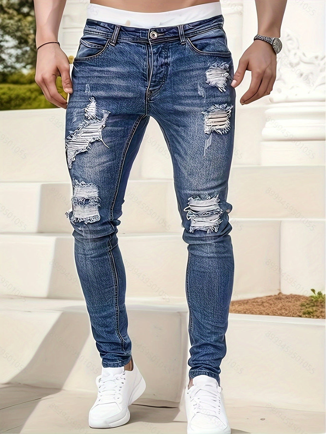 Men’s Distressed Skinny Jeans | Low Rise