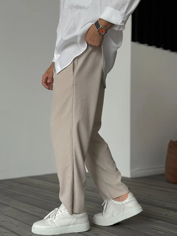 Men’s Relaxed Ribbed Pants | Wide Leg