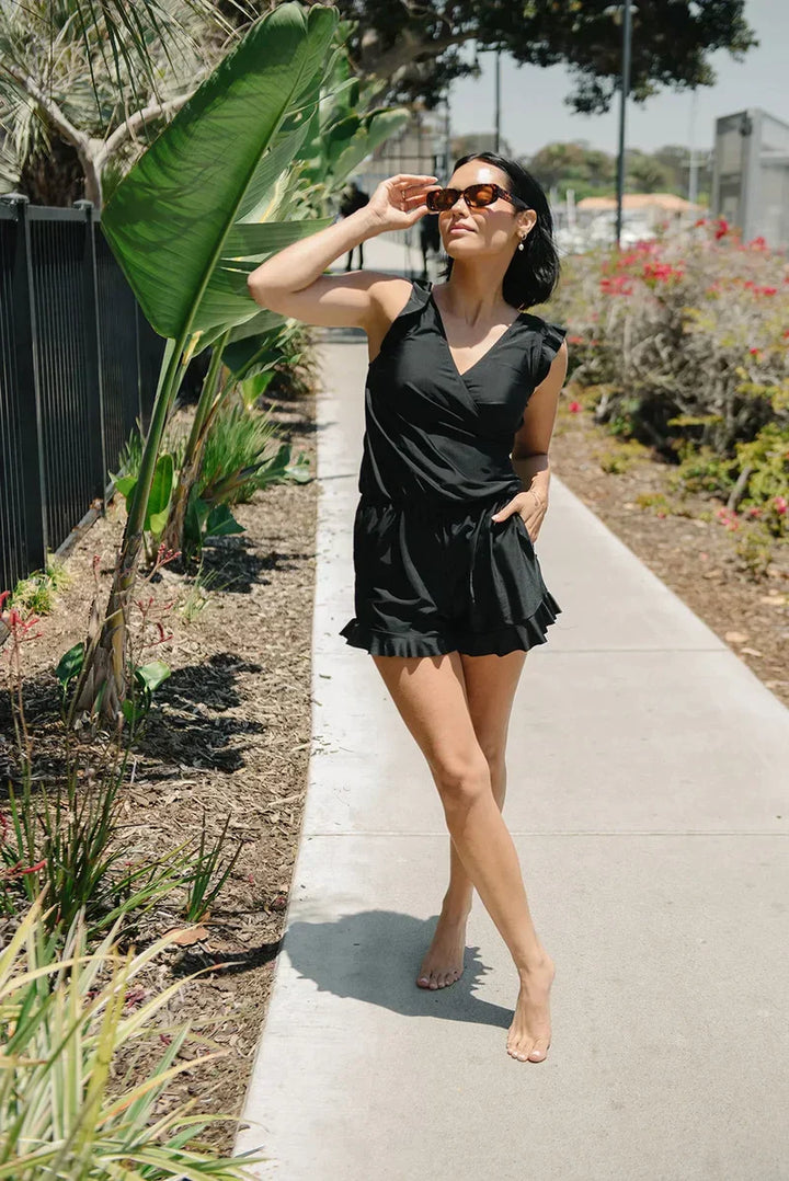 Women’s Ruffle Trim Romper | Modest
