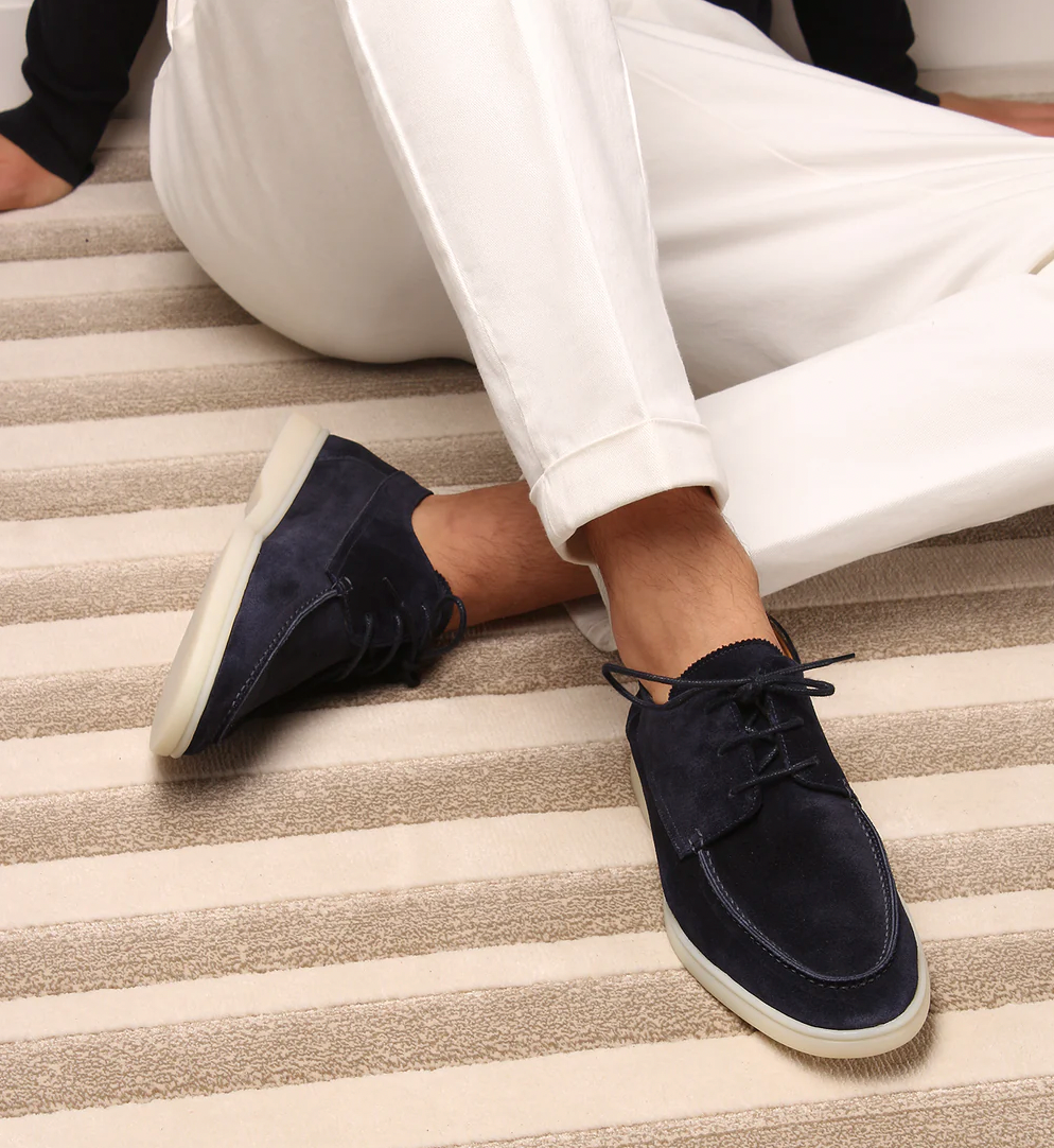Kenneth - Men's Suede Lace-Up Loafers