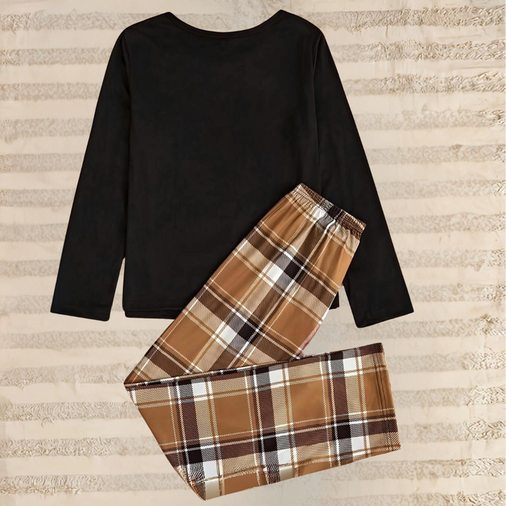 Women’s Plaid Bear Pyjama Set | Long Sleeve