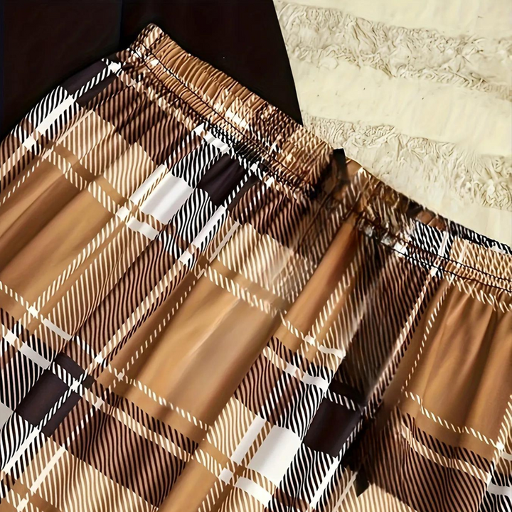 Women’s Plaid Bear Pyjama Set | Long Sleeve