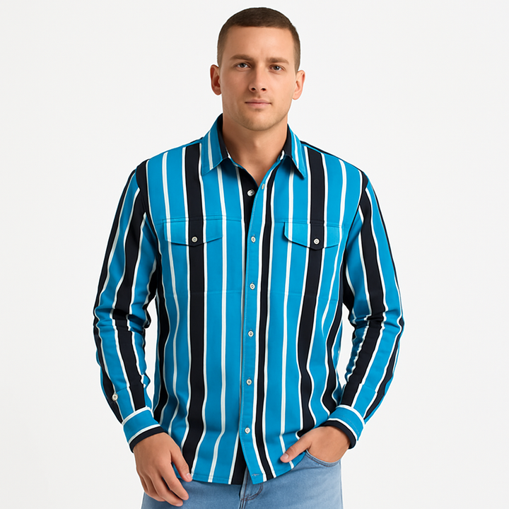 Men’s Striped Western Shirt | Oversized