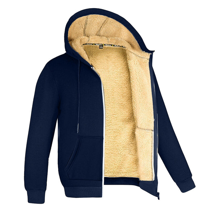 Alan - Men's Cozy Wool Cardigan Featuring Plush Fleece Interior
