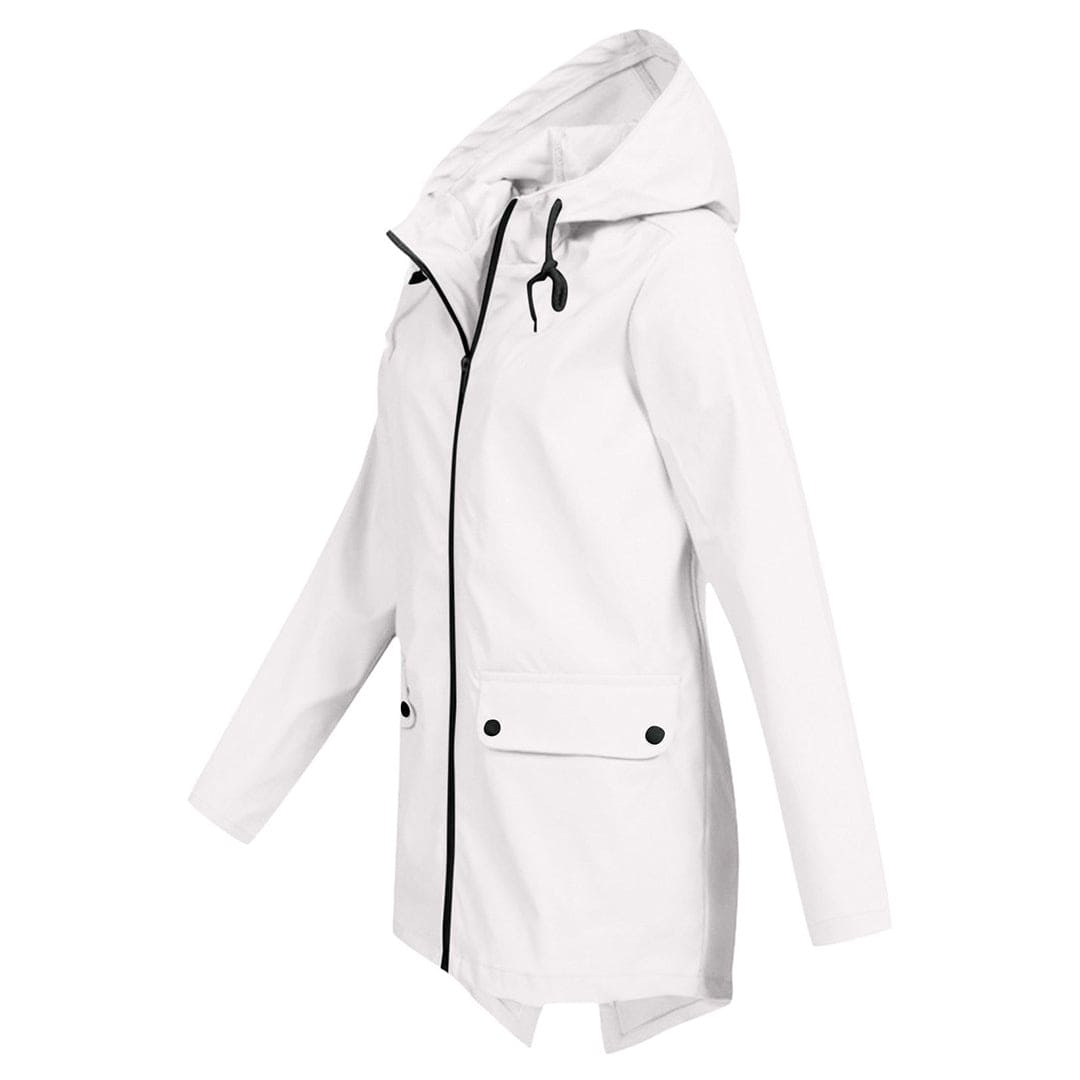 Women’s Zip Front Rain Coat | Hooded