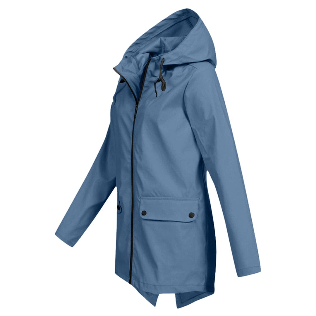 Women’s Zip Front Rain Coat | Hooded