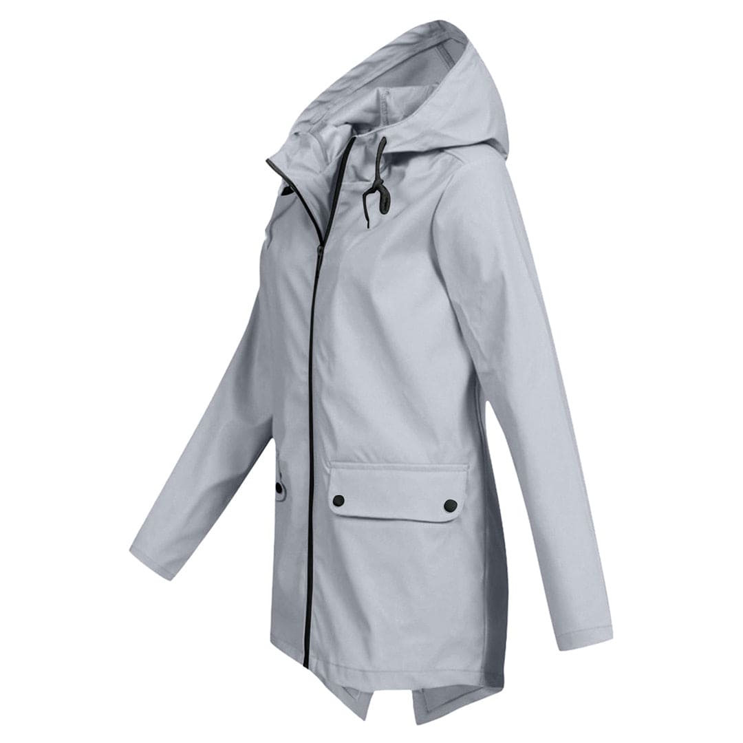 Women’s Zip Front Rain Coat | Hooded