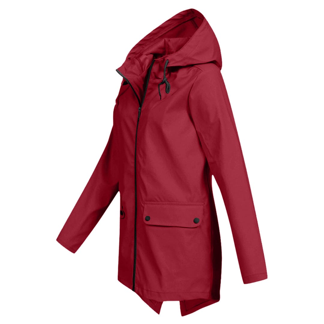 Women’s Zip Front Rain Coat | Hooded