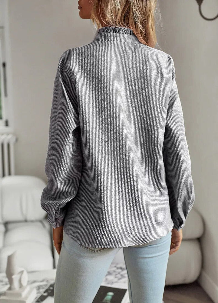Women’s Ruffled Button Blouse | Long Sleeve