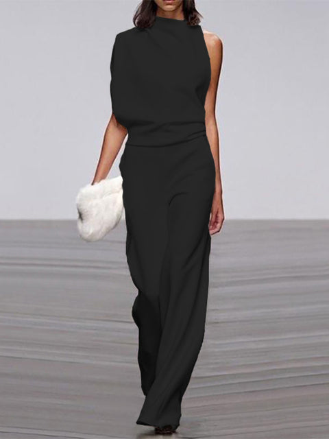 Women’s One Shoulder Wide Leg Jumpsuit | Wide Leg
