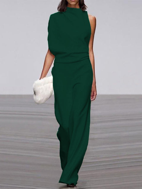 Women’s One Shoulder Wide Leg Jumpsuit | Wide Leg