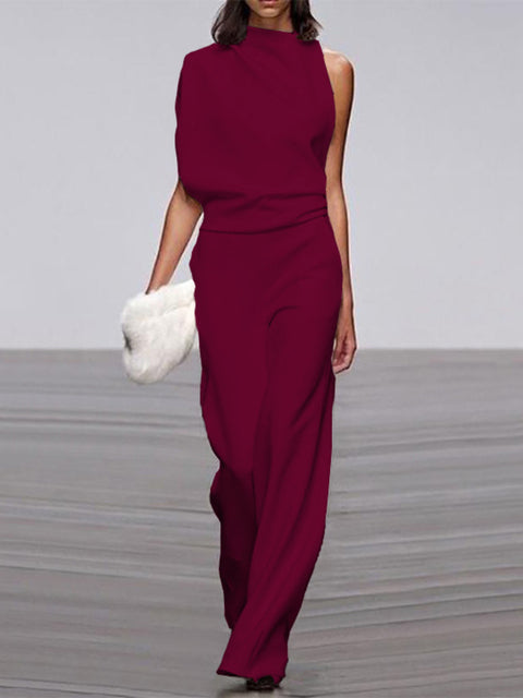 Women’s One Shoulder Wide Leg Jumpsuit | Wide Leg