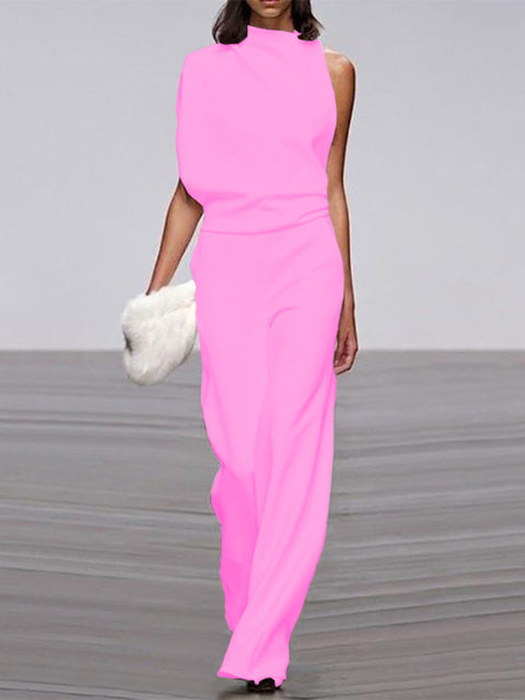 Women’s One Shoulder Wide Leg Jumpsuit | Wide Leg