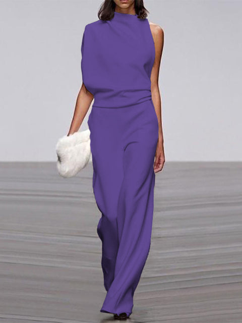 Women’s One Shoulder Wide Leg Jumpsuit | Wide Leg