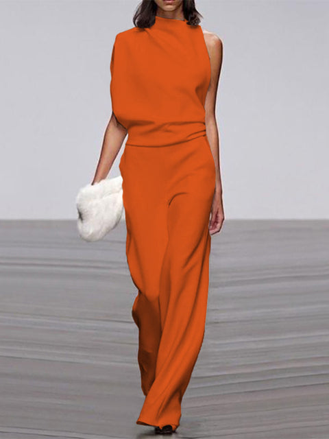 Women’s One Shoulder Wide Leg Jumpsuit | Wide Leg