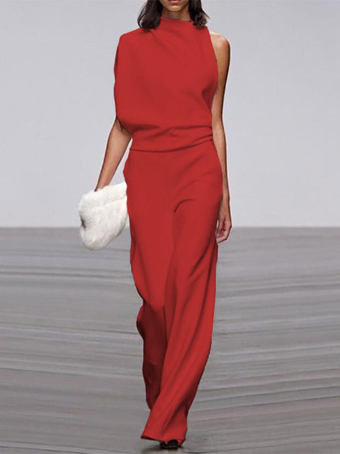 Women’s One Shoulder Wide Leg Jumpsuit | Wide Leg