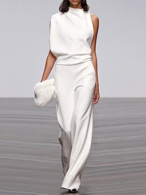 Women’s One Shoulder Wide Leg Jumpsuit | Wide Leg