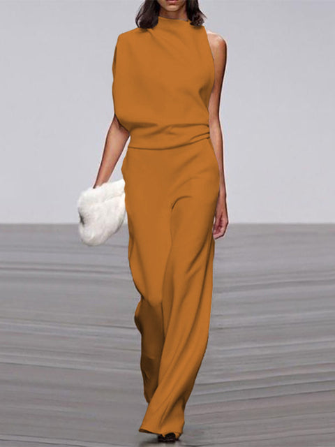 Women’s One Shoulder Wide Leg Jumpsuit | Wide Leg