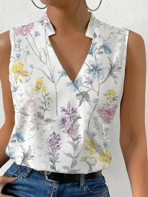 Women’s Summer V-Neck Top | Tank