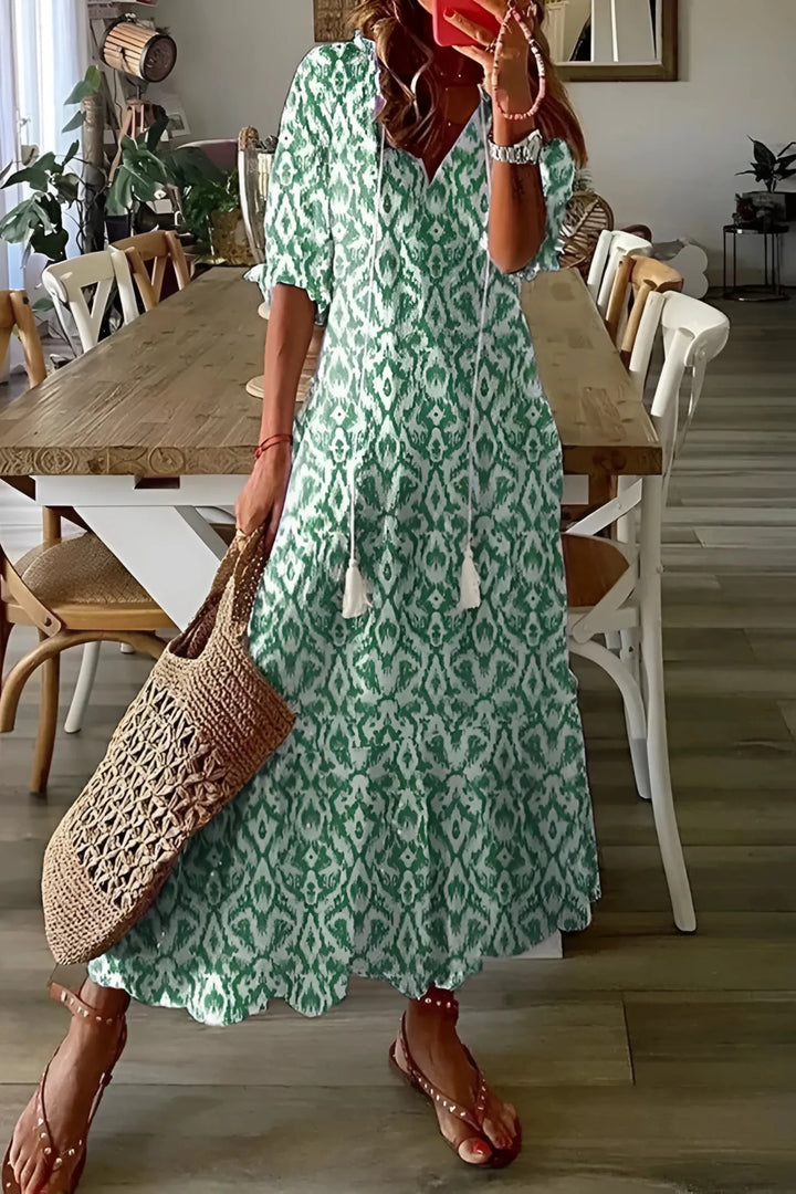 Women’s Boho Floral V-Neck Dress | Summer