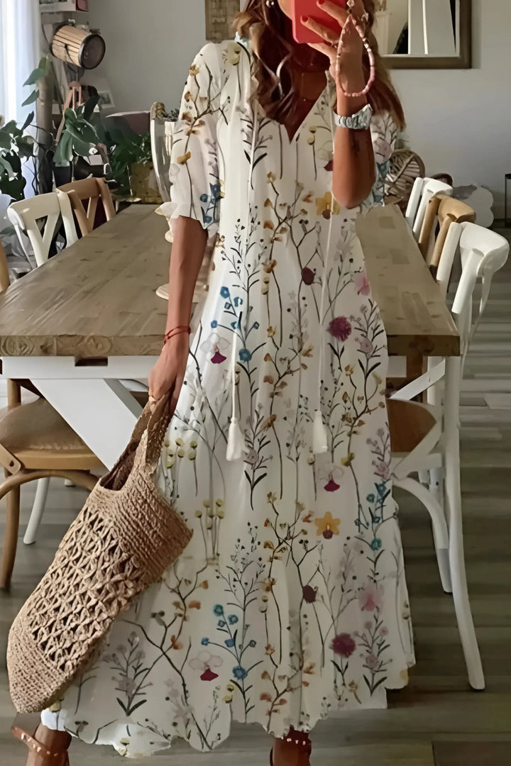 Women’s Boho Floral V-Neck Dress | Summer