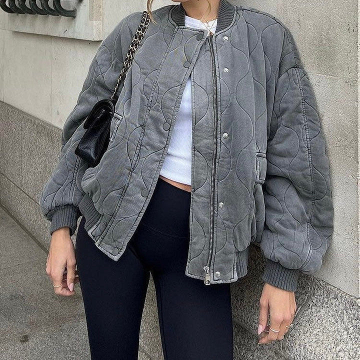 Women’s Quilted Bomber Jacket | Oversized
